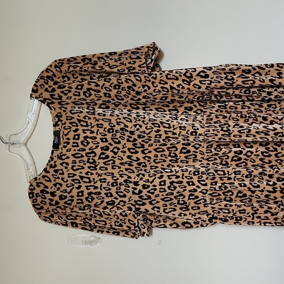 Aqua Curve Leopard Print Tiered Ruffled Dress Size 3X - Picture 2 of 9